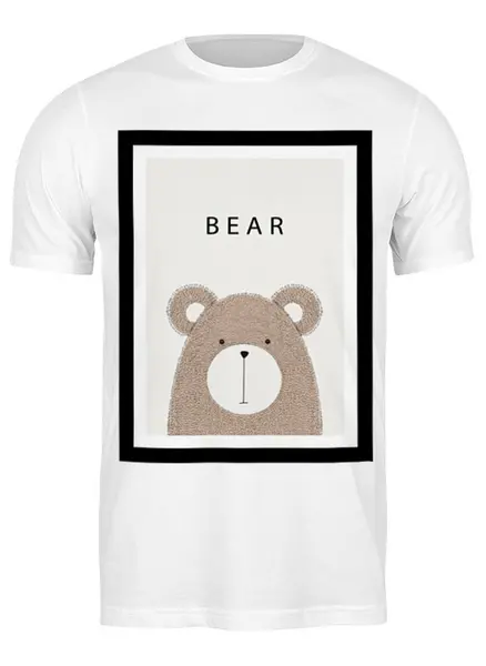 Заказать мужскую футболку в Москве. Футболка классическая Медведь в рамке от Илья Щеблецов - готовые дизайны и нанесение принтов.