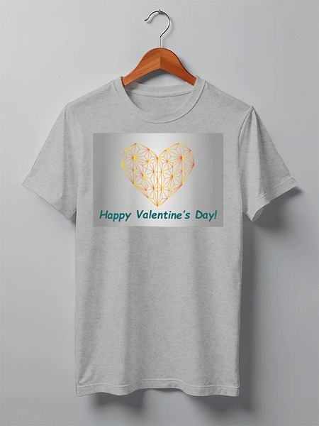 Заказать мужскую футболку в Москве. Футболка классическая  Low Poly Heart от natulia_hatulia@yahoo.com - готовые дизайны и нанесение принтов.