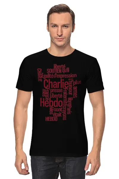 Заказать мужскую футболку в Москве. Футболка классическая Charlie Hebdo от Pinky-Winky - готовые дизайны и нанесение принтов.