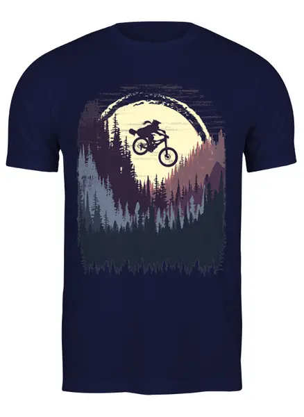 Заказать мужскую футболку в Москве. Футболка классическая Mountain Bike от oneredfoxstore@gmail.com - готовые дизайны и нанесение принтов.
