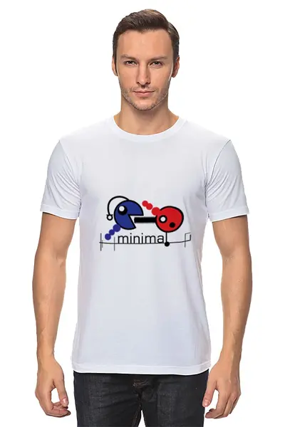 Заказать мужскую футболку в Москве. Футболка классическая Минимал от Vadim Koval - готовые дизайны и нанесение принтов.