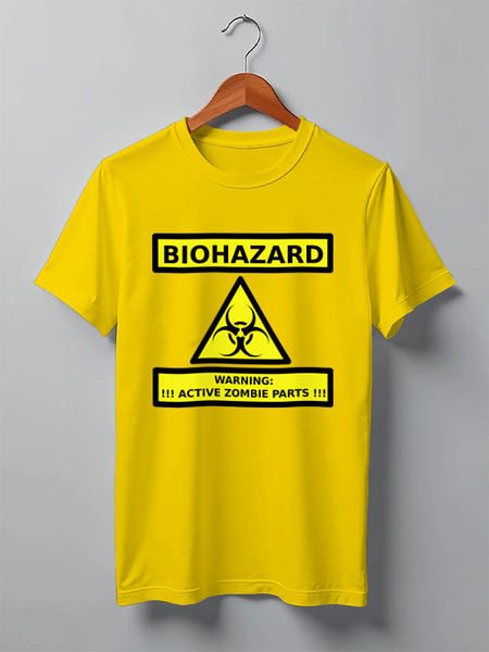 Заказать мужскую футболку в Москве. Футболка классическая BIOHAZARD от Jimmy Flash - готовые дизайны и нанесение принтов.