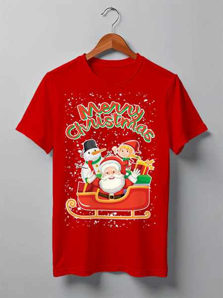 Заказать мужскую футболку в Москве. Футболка классическая Merry Christmas от balden - готовые дизайны и нанесение принтов.