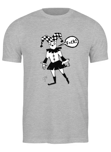 Заказать мужскую футболку в Москве. Футболка классическая Черно-белый шут от galkagalka - готовые дизайны и нанесение принтов.