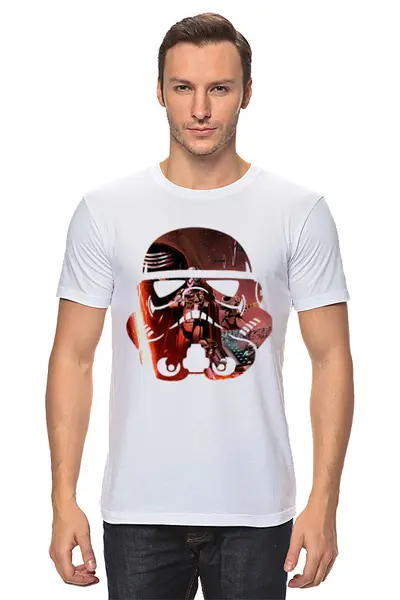 Заказать мужскую футболку в Москве. Футболка классическая StarWars v2. от webmaler - готовые дизайны и нанесение принтов.