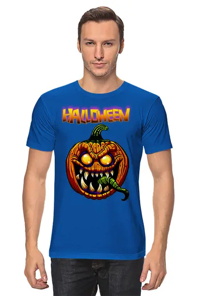 Заказать мужскую футболку в Москве. Футболка классическая HALLOWEEN Pumpkin от balden - готовые дизайны и нанесение принтов.