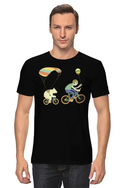 Заказать мужскую футболку в Москве. Футболка классическая Bear Here от oneredfoxstore@gmail.com - готовые дизайны и нанесение принтов.
