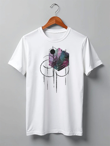 Заказать мужскую футболку в Москве. Футболка классическая Space Fern от oneredfoxstore@gmail.com - готовые дизайны и нанесение принтов.