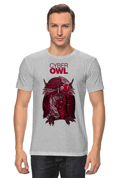 Заказать мужскую футболку в Москве. Футболка классическая Cyber Owl от Leichenwagen - готовые дизайны и нанесение принтов.