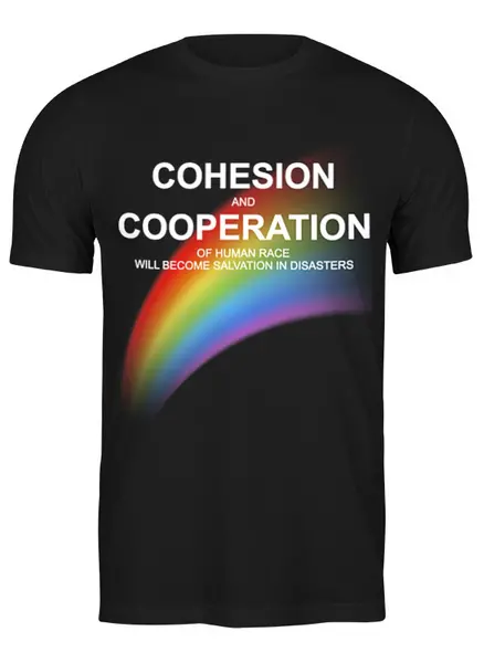 Заказать мужскую футболку в Москве. Футболка классическая Cohesion and cooperation  от moto230281@gmail.com - готовые дизайны и нанесение принтов.