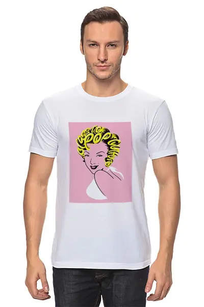 Заказать мужскую футболку в Москве. Футболка классическая Мэрилин Монро от YellowCloverShop - готовые дизайны и нанесение принтов.