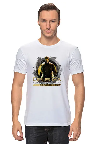 Заказать мужскую футболку в Москве. Футболка классическая Deus Ex от THE_NISE  - готовые дизайны и нанесение принтов.