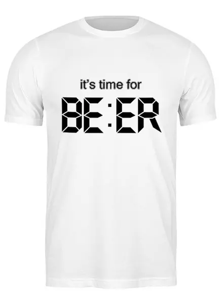 Заказать мужскую футболку в Москве. Футболка классическая Beer time от Ксения Золотухина - готовые дизайны и нанесение принтов.