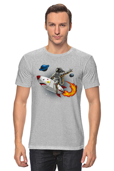 Заказать мужскую футболку в Москве. Футболка классическая Астронавт    от Print design  - готовые дизайны и нанесение принтов.