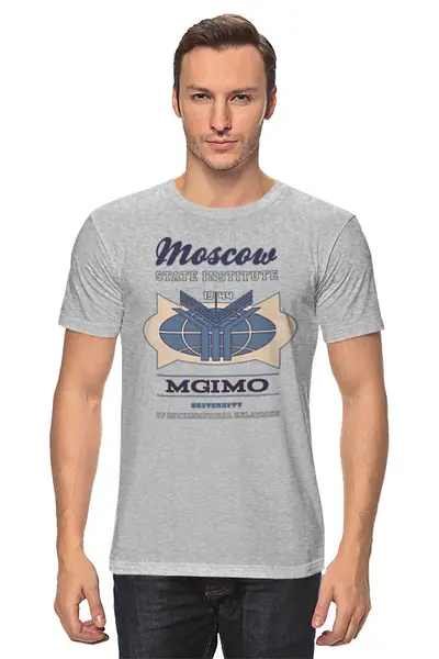 Заказать мужскую футболку в Москве. Футболка классическая Мужская мгимо от dyzel - готовые дизайны и нанесение принтов.