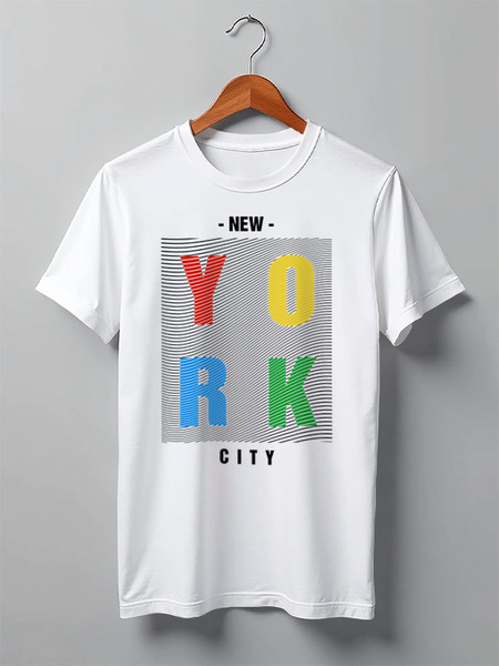 Заказать мужскую футболку в Москве. Футболка классическая New York City от balden - готовые дизайны и нанесение принтов.