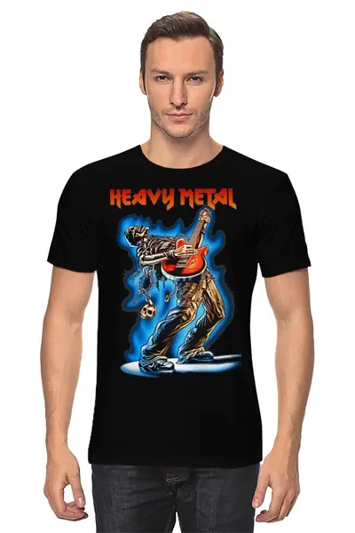 Заказать мужскую футболку в Москве. Футболка классическая Heavy Metal от Leichenwagen - готовые дизайны и нанесение принтов.