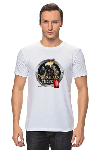 Заказать мужскую футболку в Москве. Футболка классическая Dungeon Siege от THE_NISE  - готовые дизайны и нанесение принтов.