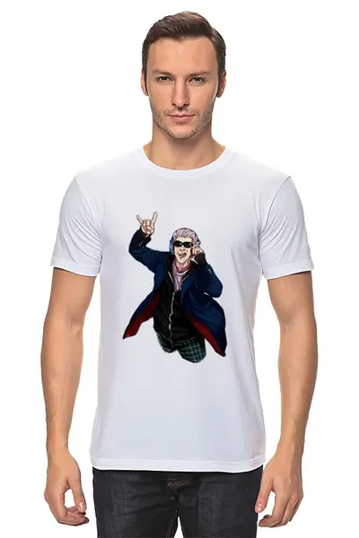 Заказать мужскую футболку в Москве. Футболка классическая Доктор Диско от Cosmic Shine - готовые дизайны и нанесение принтов.