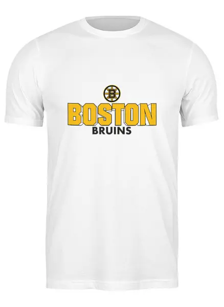 Заказать мужскую футболку в Москве. Футболка классическая Boston Bruins от kspsshop - готовые дизайны и нанесение принтов.