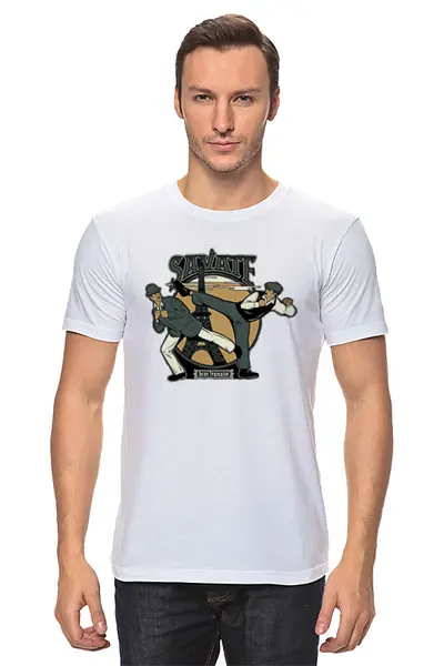 Заказать мужскую футболку в Москве. Футболка классическая savate от seversk2 - готовые дизайны и нанесение принтов.