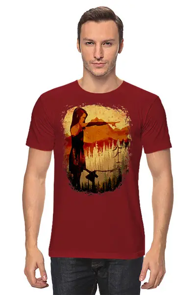 Заказать мужскую футболку в Москве. Футболка классическая Forest Girl от oneredfoxstore@gmail.com - готовые дизайны и нанесение принтов.