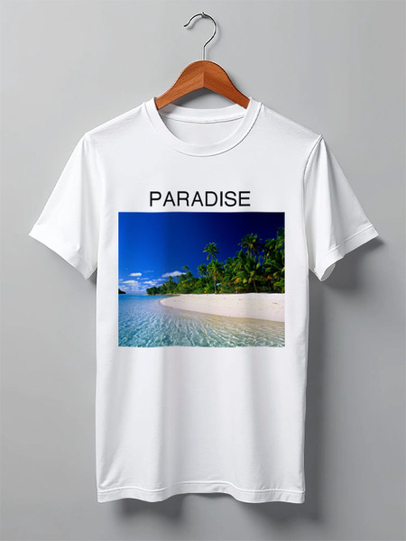 Заказать мужскую футболку в Москве. Футболка классическая Paradise от Тима Старк - готовые дизайны и нанесение принтов.