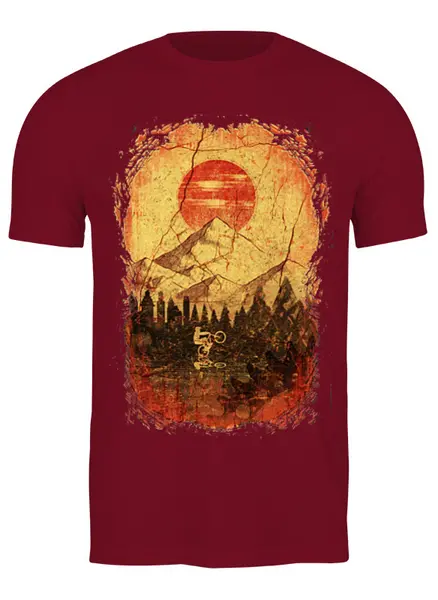 Заказать мужскую футболку в Москве. Футболка классическая Mountain Bike от oneredfoxstore@gmail.com - готовые дизайны и нанесение принтов.