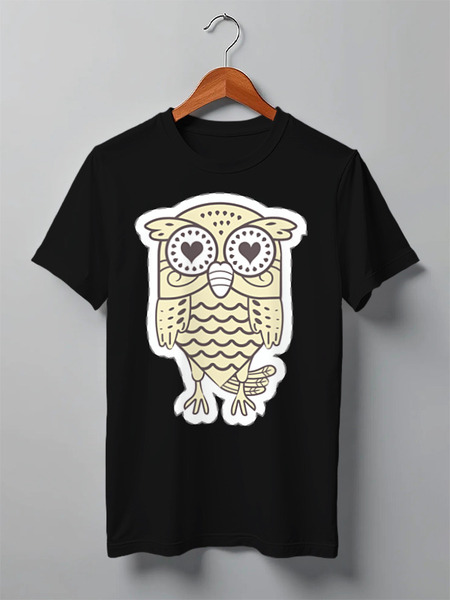 Заказать мужскую футболку в Москве. Футболка классическая Owl Here от oneredfoxstore@gmail.com - готовые дизайны и нанесение принтов.
