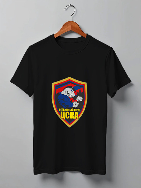 Заказать мужскую футболку в Москве. Футболка классическая RC CSKA от торгаш - готовые дизайны и нанесение принтов.