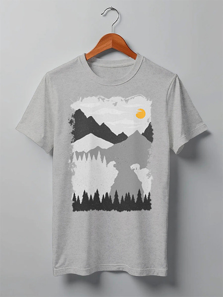 Заказать мужскую футболку в Москве. Футболка классическая Mountains and Bears от oneredfoxstore@gmail.com - готовые дизайны и нанесение принтов.
