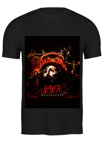 Заказать мужскую футболку в Москве. Футболка классическая Slayer Repentless 2015 от Илья - готовые дизайны и нанесение принтов.