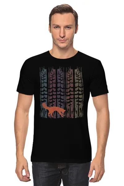 Заказать мужскую футболку в Москве. Футболка классическая Fox Here от oneredfoxstore@gmail.com - готовые дизайны и нанесение принтов.