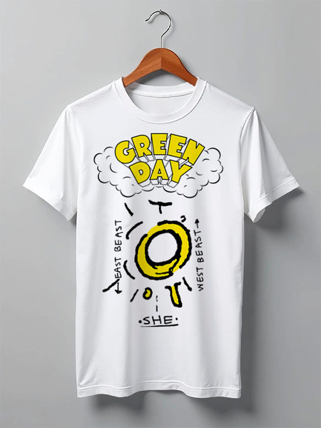Заказать мужскую футболку в Москве. Футболка классическая Green Day от geekbox - готовые дизайны и нанесение принтов.