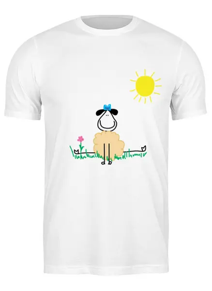 Заказать мужскую футболку в Москве. Футболка классическая овечка от Karina Radomskaya - готовые дизайны и нанесение принтов.