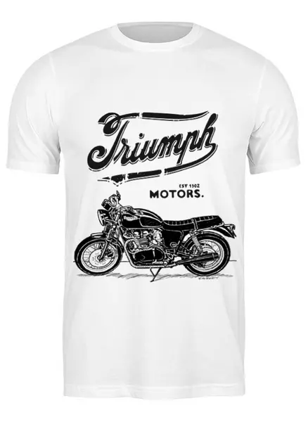 Заказать мужскую футболку в Москве. Футболка классическая Triumph Motorcycles от madwheelz - готовые дизайны и нанесение принтов.