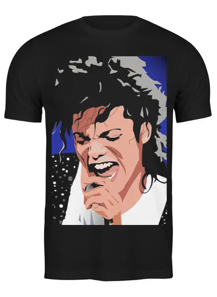 Заказать мужскую футболку в Москве. Футболка классическая Michael Jackson  от KinoArt - готовые дизайны и нанесение принтов.