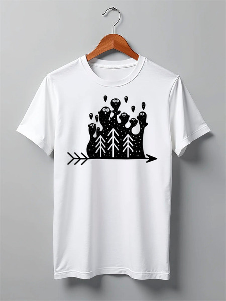 Заказать мужскую футболку в Москве. Футболка классическая Forest от oneredfoxstore@gmail.com - готовые дизайны и нанесение принтов.