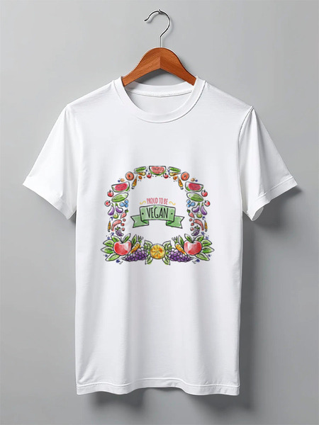 Заказать мужскую футболку в Москве. Футболка классическая Go Vegan! от vegan@thespaceway.info - готовые дизайны и нанесение принтов.
