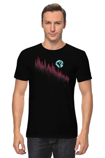 Заказать мужскую футболку в Москве. Футболка классическая Moon Rider от oneredfoxstore@gmail.com - готовые дизайны и нанесение принтов.