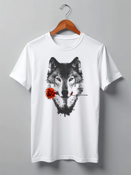 Заказать мужскую футболку в Москве. Футболка классическая Wolf&Rose от balden - готовые дизайны и нанесение принтов.