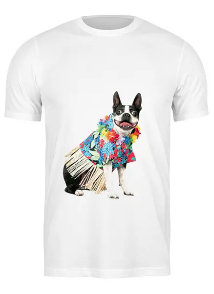 Заказать мужскую футболку в Москве. Футболка классическая Собака, на пляже отдыхака от dyzel1 - готовые дизайны и нанесение принтов.