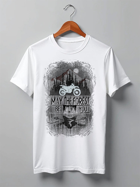 Заказать мужскую футболку в Москве. Футболка классическая May The Forest от oneredfoxstore@gmail.com - готовые дизайны и нанесение принтов.