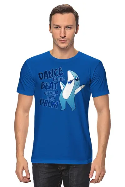 Заказать мужскую футболку в Москве. Футболка классическая Танцующая Акула от printik - готовые дизайны и нанесение принтов.