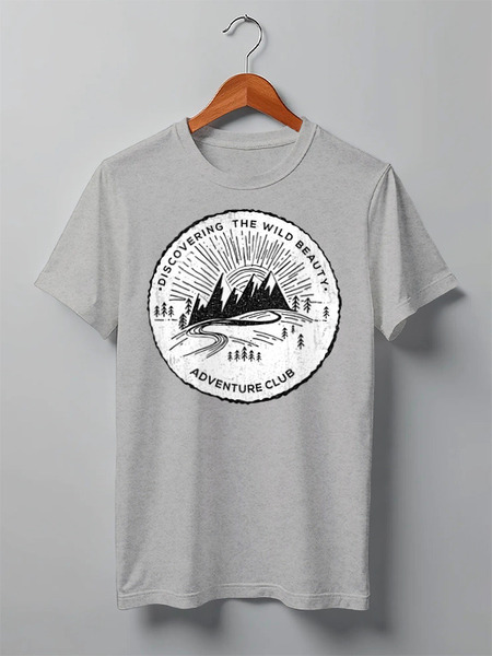 Заказать мужскую футболку в Москве. Футболка классическая Mountains от oneredfoxstore@gmail.com - готовые дизайны и нанесение принтов.