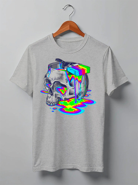 Заказать мужскую футболку в Москве. Футболка классическая Skull Art от Leichenwagen - готовые дизайны и нанесение принтов.
