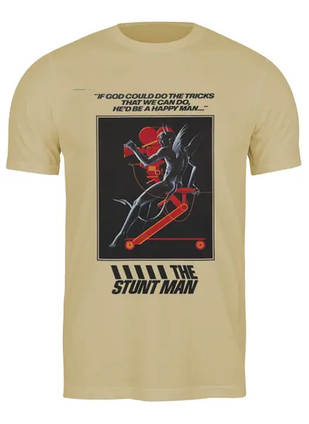 Заказать мужскую футболку в Москве. Футболка классическая Stunt Man от KinoArt - готовые дизайны и нанесение принтов.