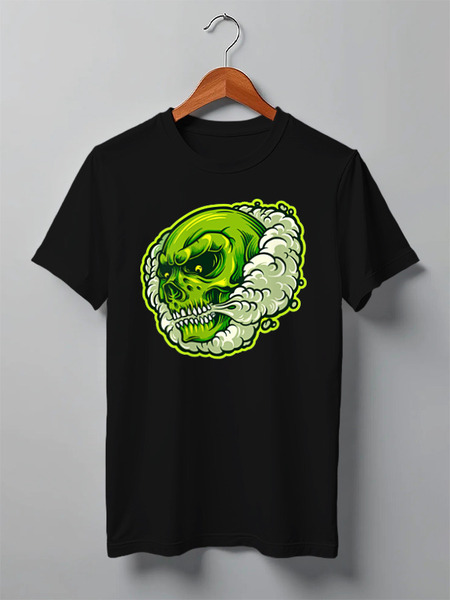 Заказать мужскую футболку в Москве. Футболка классическая Smoking Skull от skynatural - готовые дизайны и нанесение принтов.