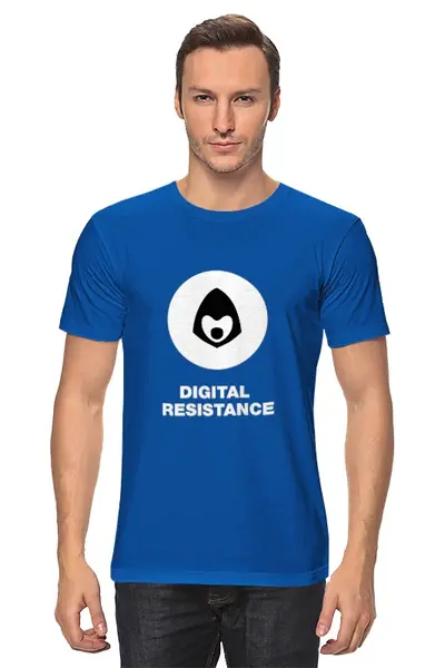Заказать мужскую футболку в Москве. Футболка классическая Digital Resistance от darkdrag@badboot.ru - готовые дизайны и нанесение принтов.