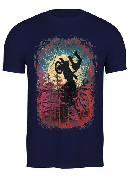 Заказать мужскую футболку в Москве. Футболка классическая Rider от oneredfoxstore@gmail.com - готовые дизайны и нанесение принтов.